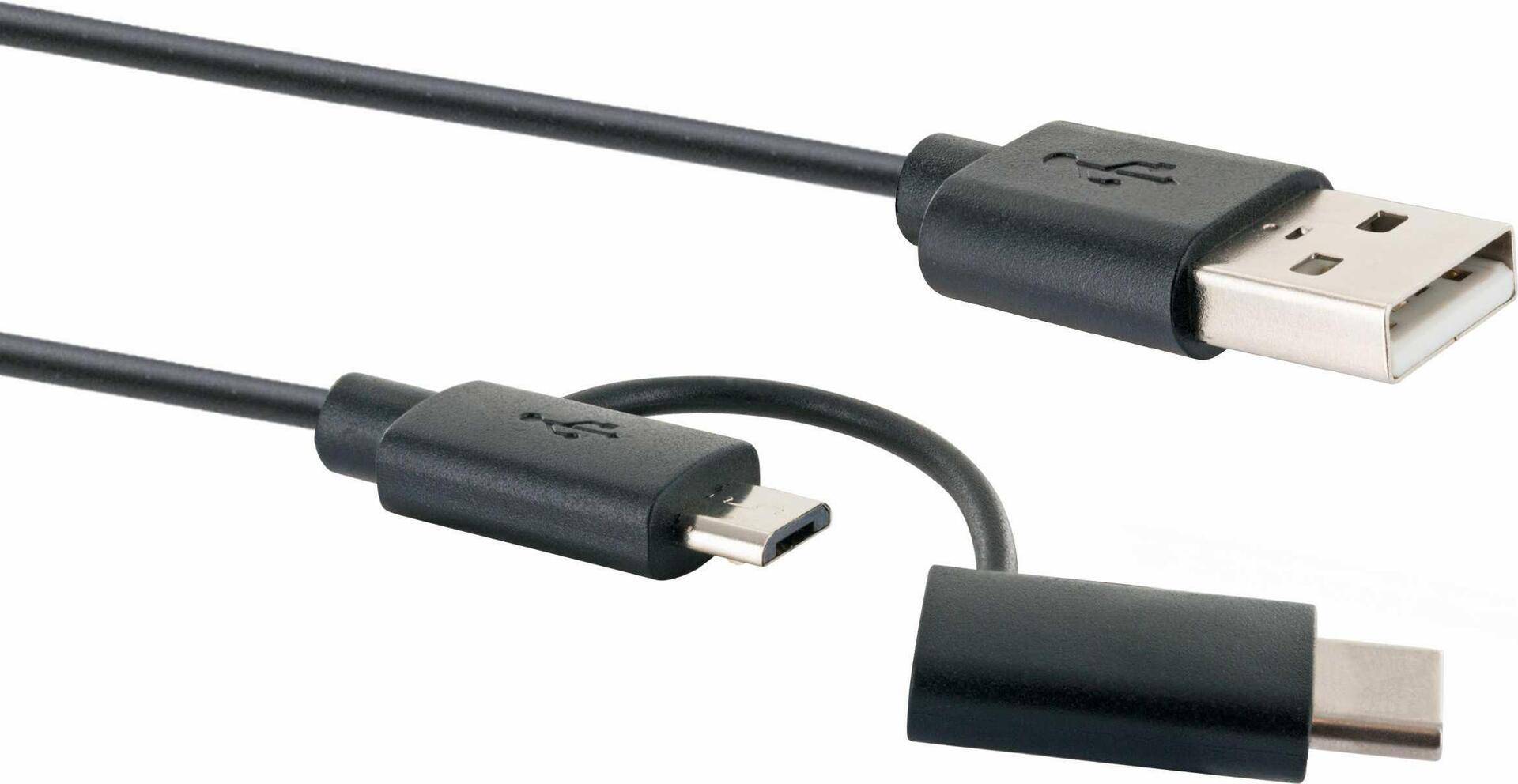 Schwaiger USB-Kabel 3.1 St. C->2.0 Micro B 1,00m schwarz