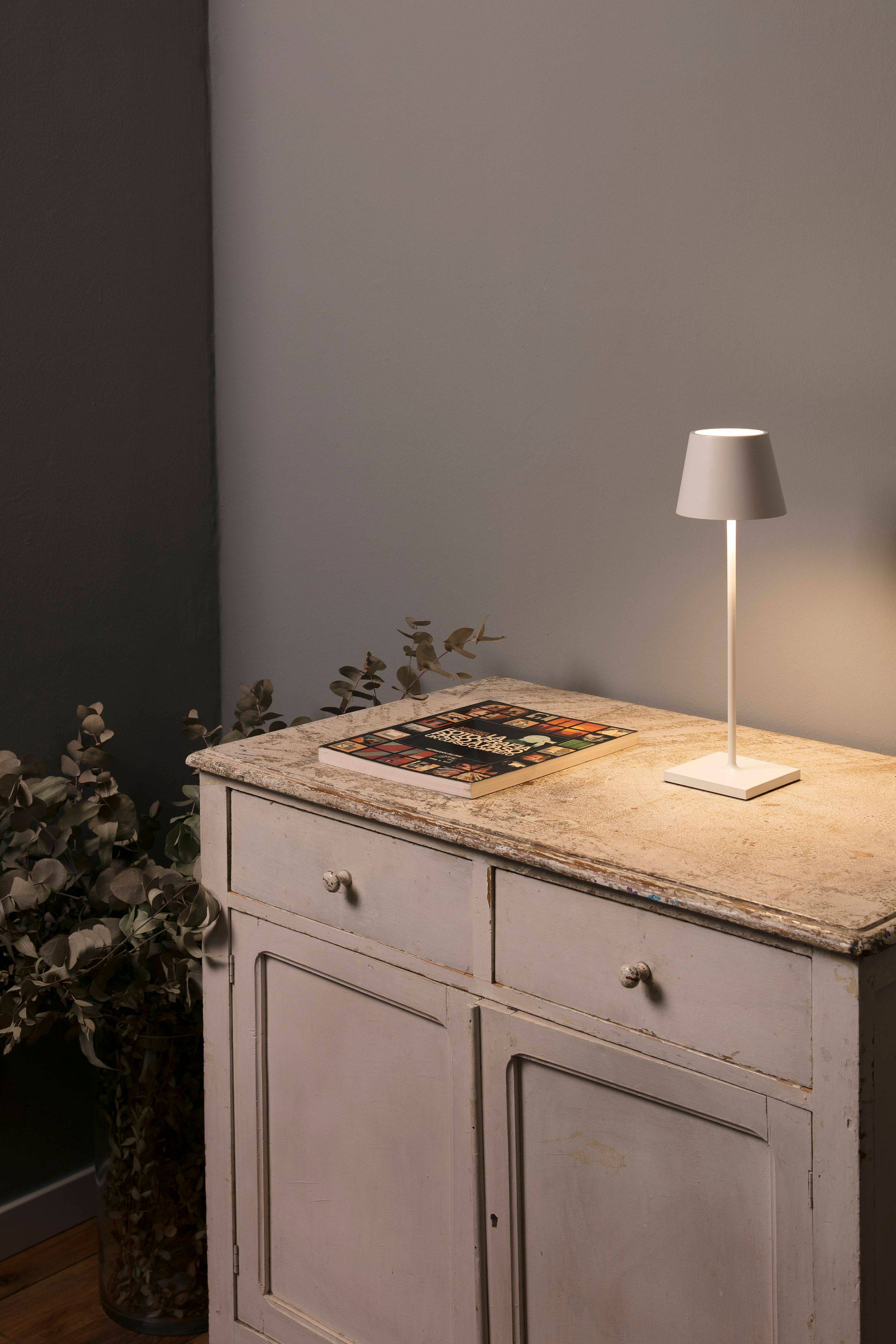 Tragbare LED Außen Tischlampe Toc Weiß