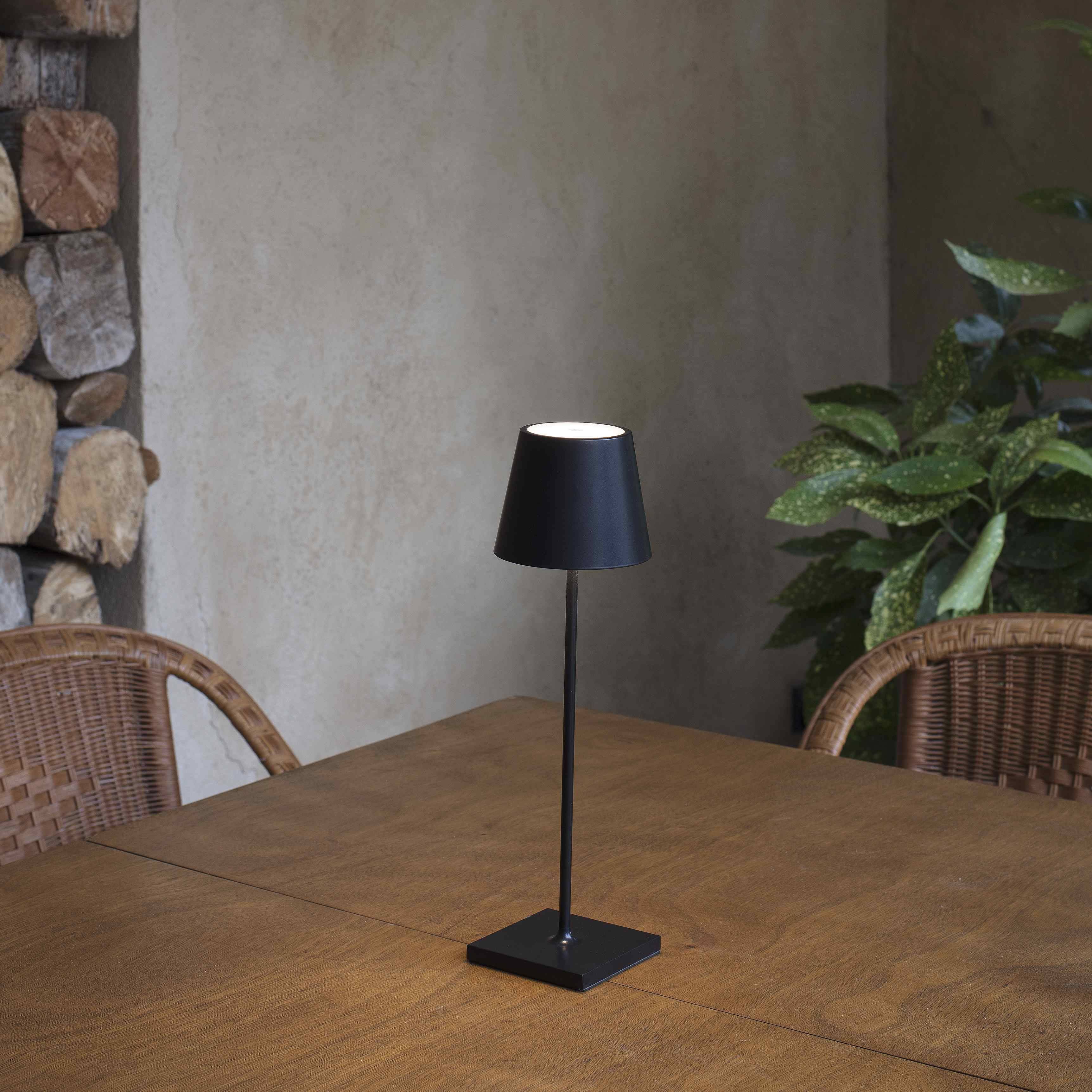 Tragbare LED Außen Tischlampe Toc Schwarz