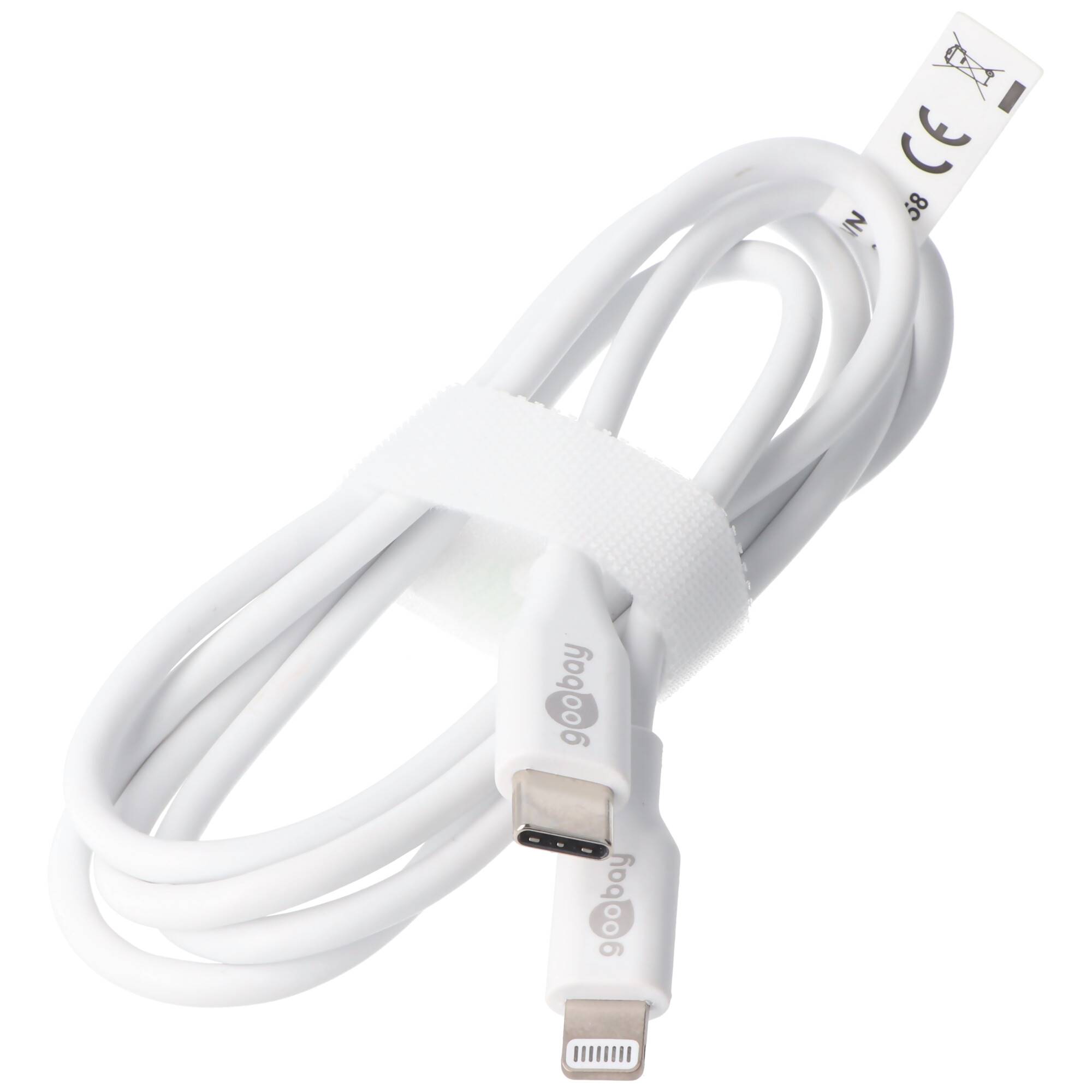 Lightning USB-C Lade- und Synchronisationskabel, das MFi-Kabel für Apple iPhone, iPad, weiß 0,5 Meter