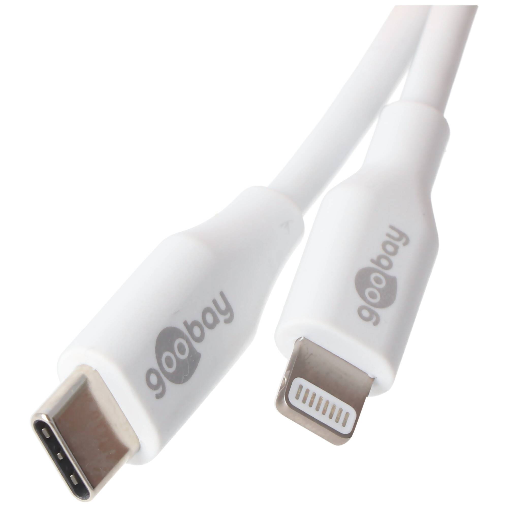 Lightning USB-C Lade- und Synchronisationskabel, das MFi-Kabel für Apple iPhone, iPad, weiß 0,5 Meter