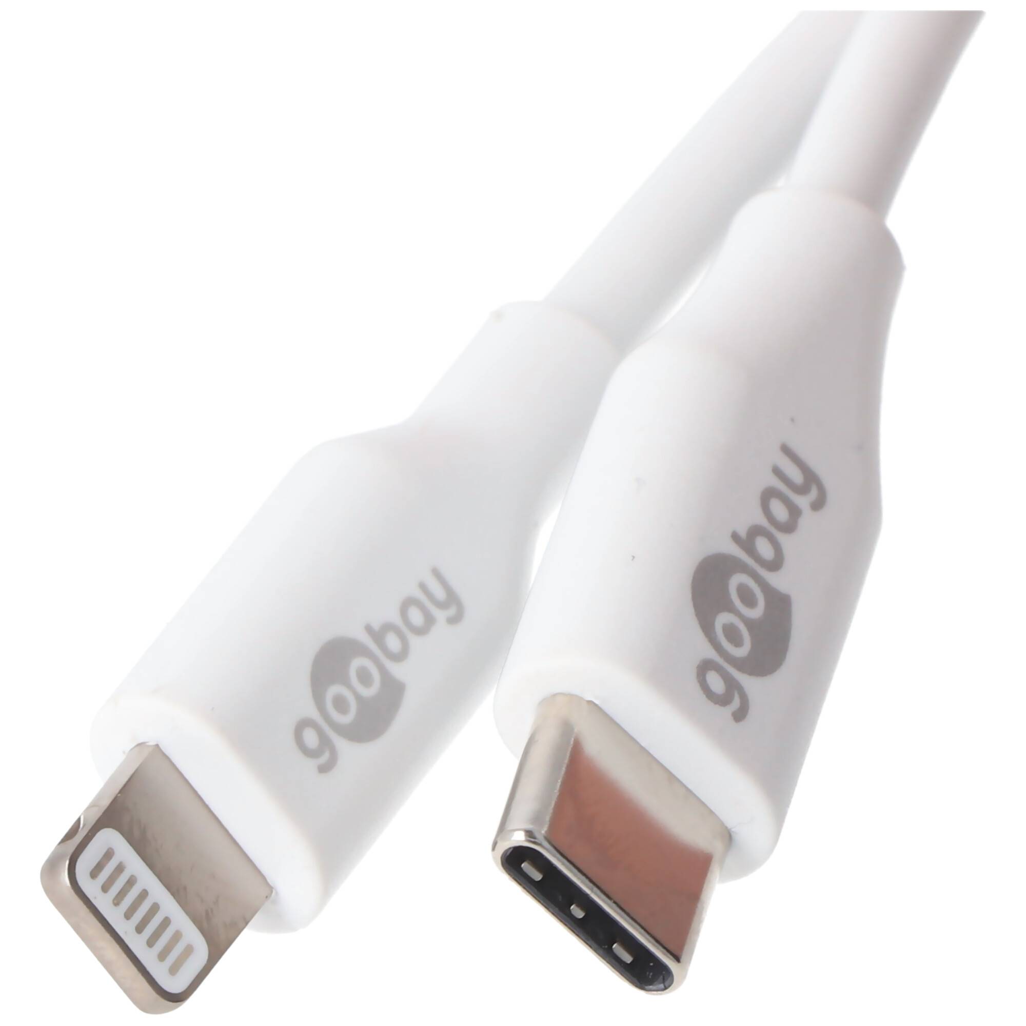 Lightning USB-C Lade- und Synchronisationskabel, das MFi-Kabel für Apple iPhone, iPad, weiß 0,5 Meter