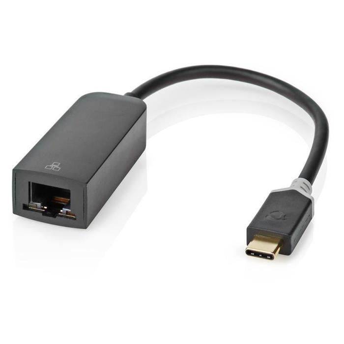NEDIS-Adapterkabel USB-C-Stecker - RJ45-Buchse 1 Gbit 0,2 m - Anthrazit
