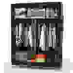 Intirilife Faltschrank 108x170x45 cm in RABEN SCHWARZ - mit Reißverschluss Stoffschrank Kleiderschrank mit Kleiderstange, Fächern und Seitentasche