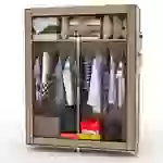 Intirilife Faltschrank 108x170x45 cm in CRÈME BEIGE - mit Reißverschluss Stoffschrank Kleiderschrank mit Kleiderstange, Fächern und Seitentasche Intirilife Faltschrank 108x170x45 cm in CRÈME BEIGE - mit Reißverschluss Stoffschrank Kleiderschrank mit Kleiderstange, Fächern und Seitentasche