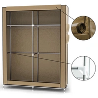 Intirilife Faltschrank 108x170x45 cm in CRÈME BEIGE - mit Reißverschluss Stoffschrank Kleiderschrank mit Kleiderstange, Fächern und Seitentasche Intirilife Faltschrank 108x170x45 cm in CRÈME BEIGE - mit Reißverschluss Stoffschrank Kleiderschrank mit Kleiderstange, Fächern und Seitentasche