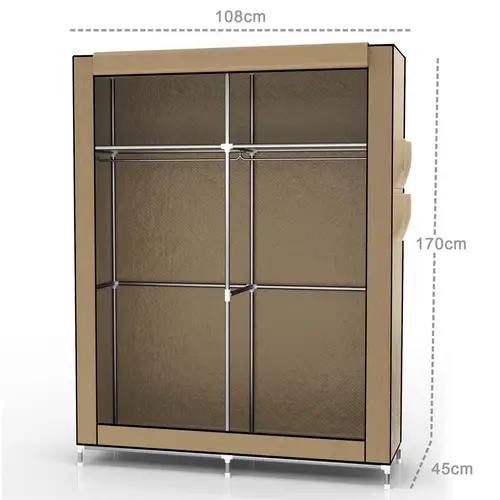 Intirilife Faltschrank 108x170x45 cm in CRÈME BEIGE - mit Reißverschluss Stoffschrank Kleiderschrank mit Kleiderstange, Fächern und Seitentasche Intirilife Faltschrank 108x170x45 cm in CRÈME BEIGE - mit Reißverschluss Stoffschrank Kleiderschrank mit Kleiderstange, Fächern und Seitentasche