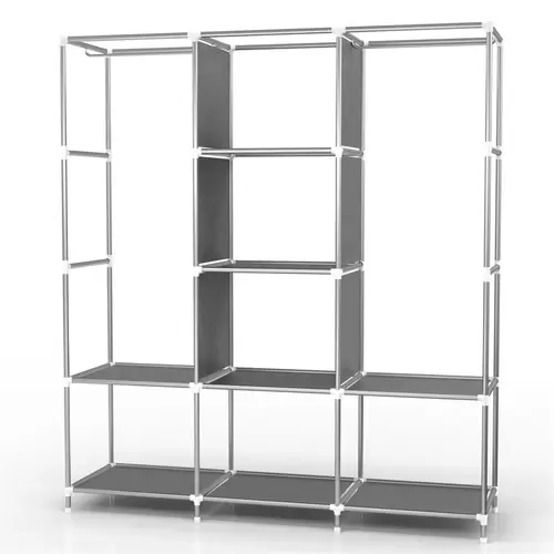 Intirilife Faltschrank 130x175x45 cm in RABEN SCHWARZ - mit Reißverschluss Stoffschrank Kleiderschrank mit Kleiderstange, Fächern und Seitentasche Intirilife Faltschrank 130x175x45 cm in RABEN SCHWARZ - mit Reißverschluss Stoffschrank Kleiderschrank mit Kleiderstange, Fächern und Seitentasche