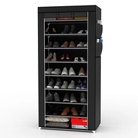Intirilife Faltschrank 170x58x28 cm in RABEN SCHWARZ - mit Reißverschluss Stoffschrank Kleiderschrank Schuhregal mit 9 Ablagefächern - Camping Steck Intirilife Faltschrank 170x58x28 cm in RABEN SCHWARZ - mit Reißverschluss Stoffschrank Kleiderschrank Schuhregal mit 9 Ablagefächern - Camping Steck