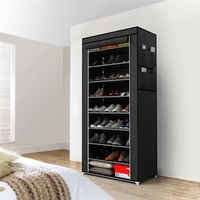 Intirilife Faltschrank 170x58x28 cm in RABEN SCHWARZ - mit Reißverschluss Stoffschrank Kleiderschrank Schuhregal mit 9 Ablagefächern - Camping Steck Intirilife Faltschrank 170x58x28 cm in RABEN SCHWARZ - mit Reißverschluss Stoffschrank Kleiderschrank Schuhregal mit 9 Ablagefächern - Camping Steck
