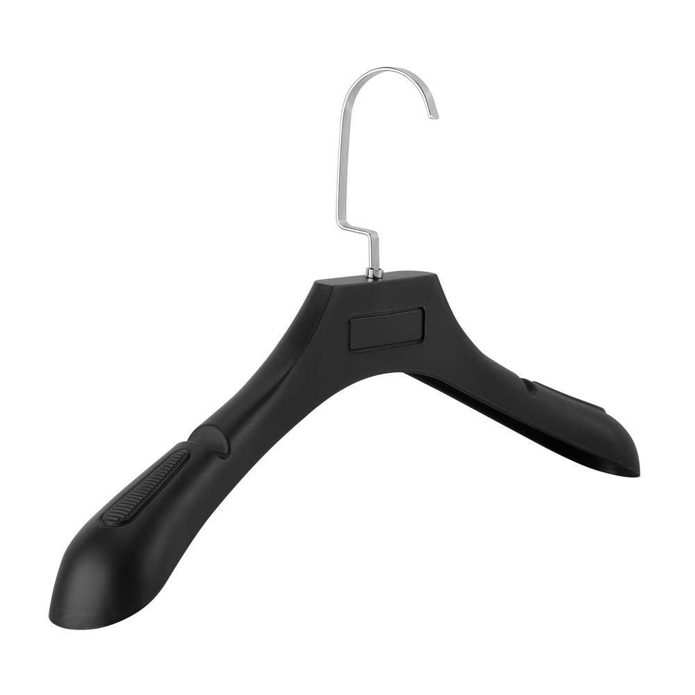 Intirilife Kleiderbügel in UNIVERSAL SCHWARZ - 20 Stück breite Kleiderbügel aus Kunststoff mit Anti-Rutsch Oberfläche - Garderobenbügel Wäscheb