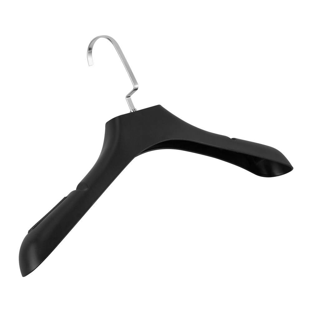 Intirilife Kleiderbügel in UNIVERSAL SCHWARZ - 20 Stück breite Kleiderbügel aus Kunststoff mit Anti-Rutsch Oberfläche - Garderobenbügel Wäscheb