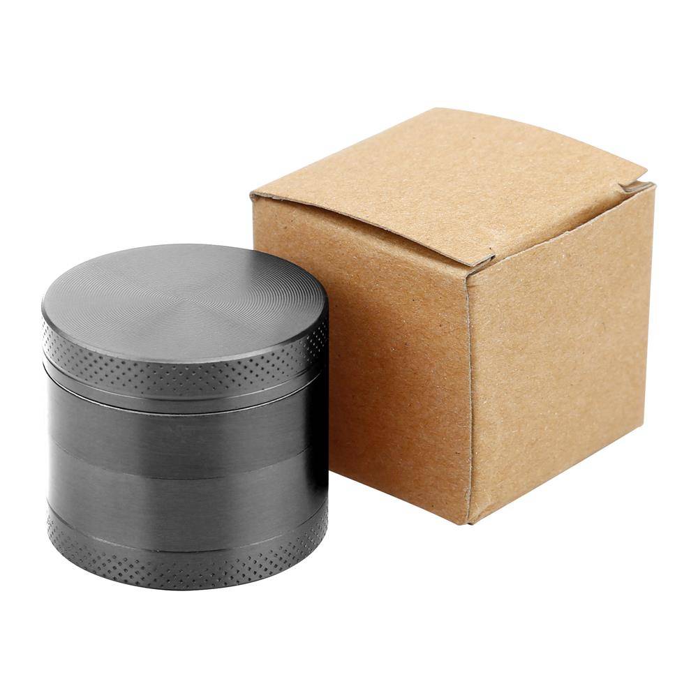 Intirilife Grinder in METALLIC GRAU – 4-teiliger Küchen Crusher aus Metall zum Zerkleinern und Schreddern von Kräutern, Gewürzen, Tabak, Pflanzen