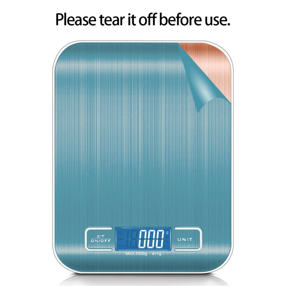 Intirilife Digitale Küchenwaage in ROSÉ GOLD – 5kg Elektronische Waage für die Küche mit Tara Funktion – Wasserdichte Extrem Präzise Küchen-