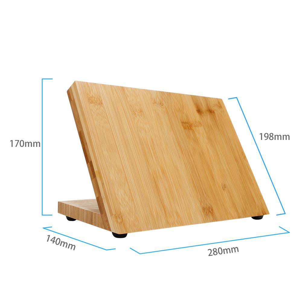 Intirilife Magnetisches Messerbrett in BAMBUS BRAUN – Holz Messerblock aus Bambus mit Magnet zur platzsparenden Aufbewahrung von Messern und Küchen