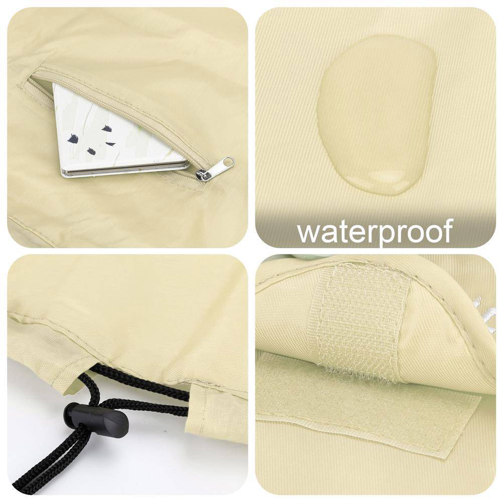 Intirilife Kosmetiktasche in CASHEW BEIGE – Runder One Step Kulturbeutel mit Kordelzug zum Zusammenziehen mit 2 inneren Reißverschlussfächern idea