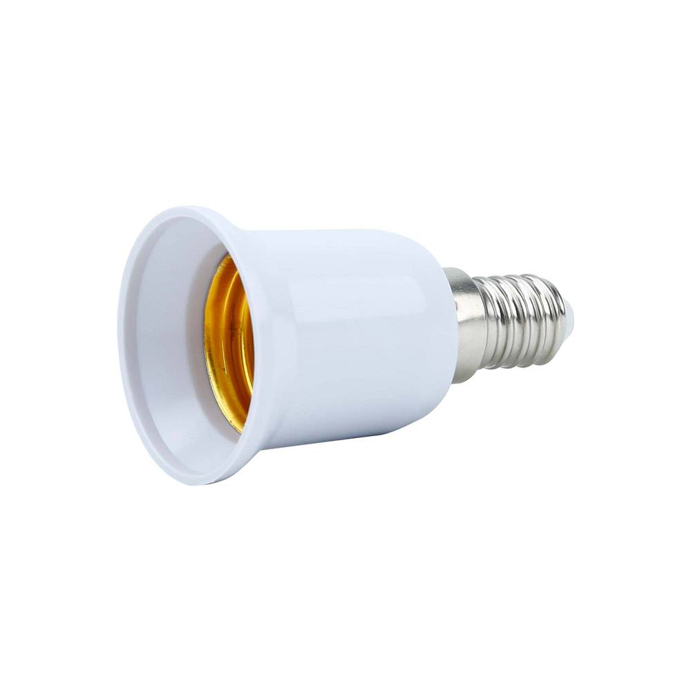 Intirilife E14 auf E27 Lampensockel Adapter in WEISS – 4x Lampenadapter zum Umformatieren von E14 auf E27 – 4er Set Konverter für Lampenfassung f