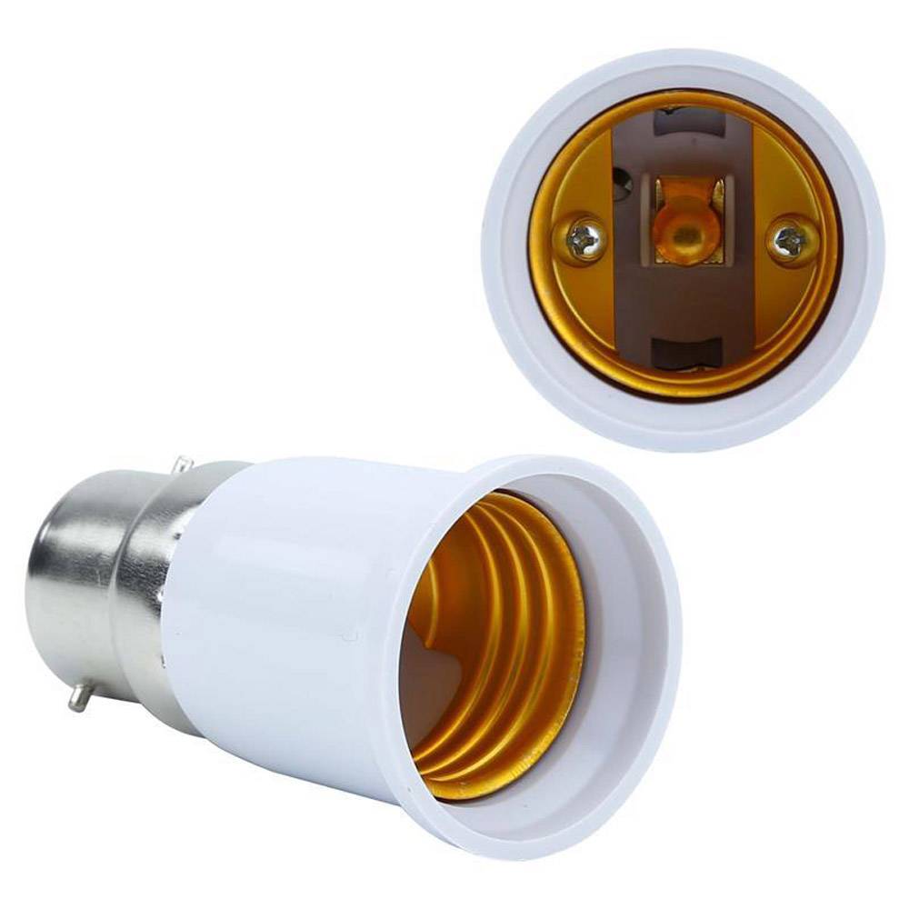 Intirilife B22 auf E27 Lampensockel Adapter in WEISS – 4x Lampenadapter zum Umformatieren von B22 auf E27 – 4er Set Konverter für Lampenfassung f