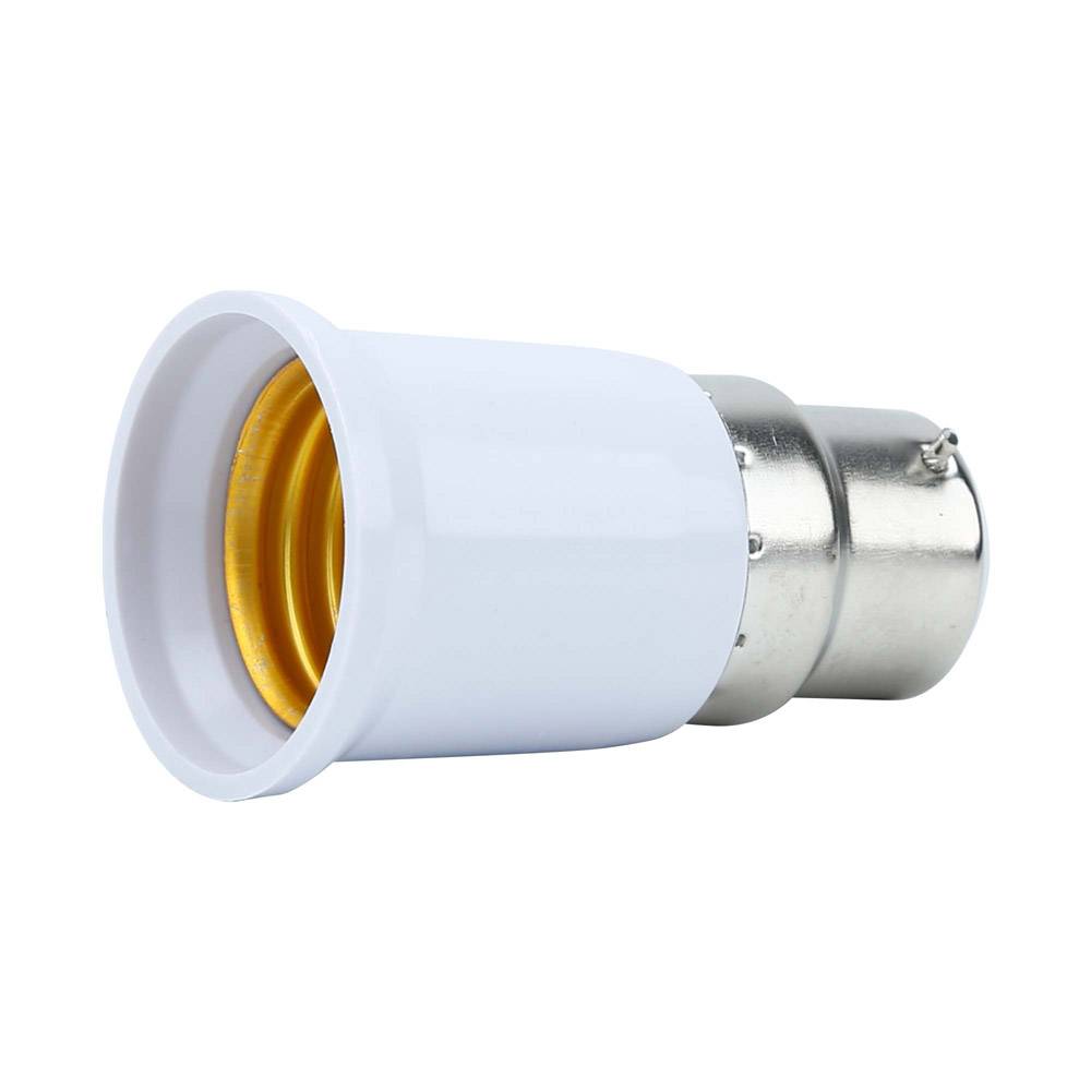 Intirilife B22 auf E27 Lampensockel Adapter in WEISS – 4x Lampenadapter zum Umformatieren von B22 auf E27 – 4er Set Konverter für Lampenfassung f
