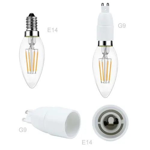 Intirilife G9 auf E14 Lampensockel Adapter in WEISS – 4x Lampenadapter zum Umformatieren von G9 auf E14 – 4er Set Konverter für Lampenfassung fü Intirilife G9 auf E14 Lampensockel Adapter in WEISS – 4x Lampenadapter zum Umformatieren von G9 auf E14 – 4er Set Konverter für Lampenfassung fü