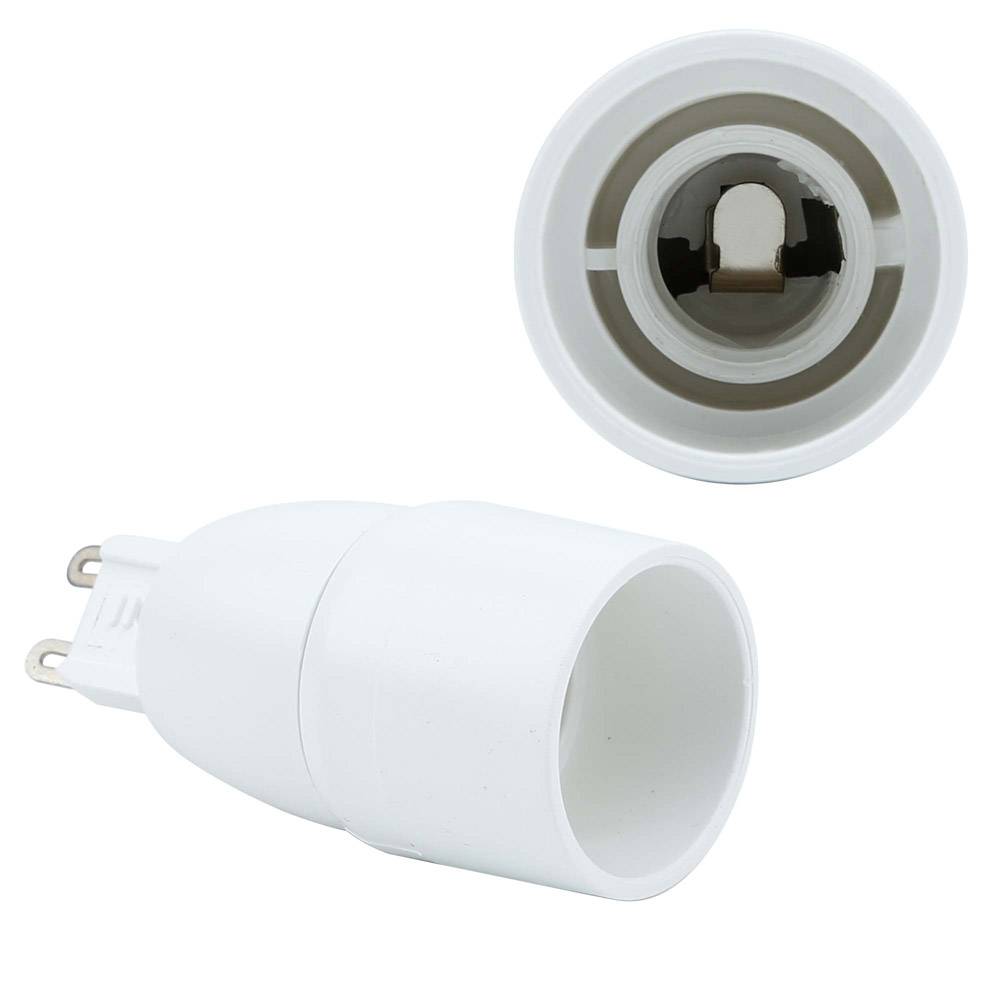 Intirilife G9 auf E14 Lampensockel Adapter in WEISS – 4x Lampenadapter zum Umformatieren von G9 auf E14 – 4er Set Konverter für Lampenfassung fü