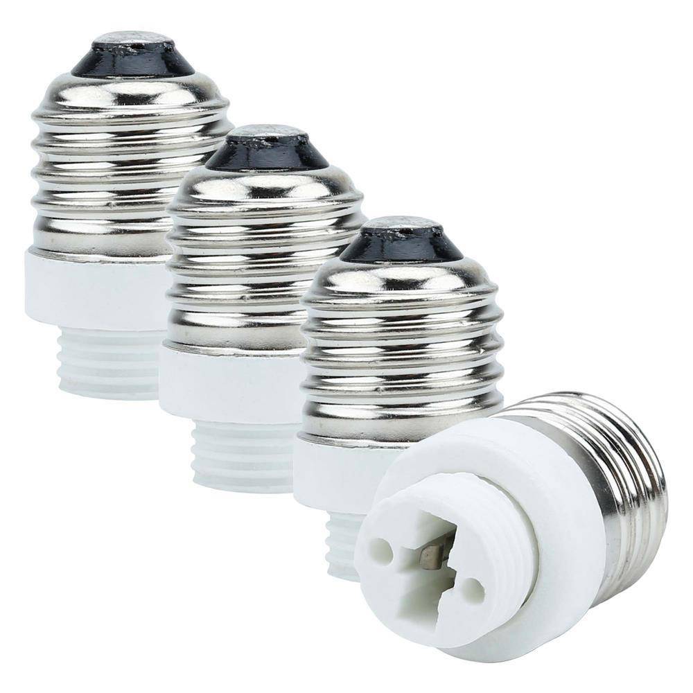 Intirilife E27 auf G9 Lampensockel Adapter in WEISS – 4x Lampenadapter zum Umformatieren von E27 auf G9 – 4er Set Konverter für Lampenfassung fü