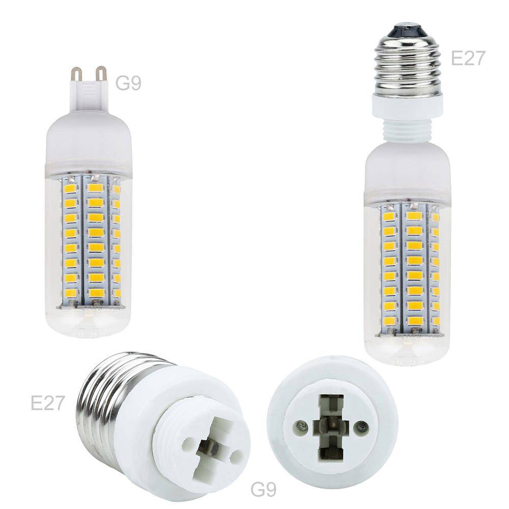 Intirilife E27 auf G9 Lampensockel Adapter in WEISS – 4x Lampenadapter zum Umformatieren von E27 auf G9 – 4er Set Konverter für Lampenfassung fü