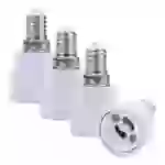Intirilife E14 auf GU10 Lampensockel Adapter in WEISS – 4x Lampenadapter zum Umformatieren von E14 auf GU10 – 4er Set Konverter für Lampenfassung Intirilife E14 auf GU10 Lampensockel Adapter in WEISS – 4x Lampenadapter zum Umformatieren von E14 auf GU10 – 4er Set Konverter für Lampenfassung