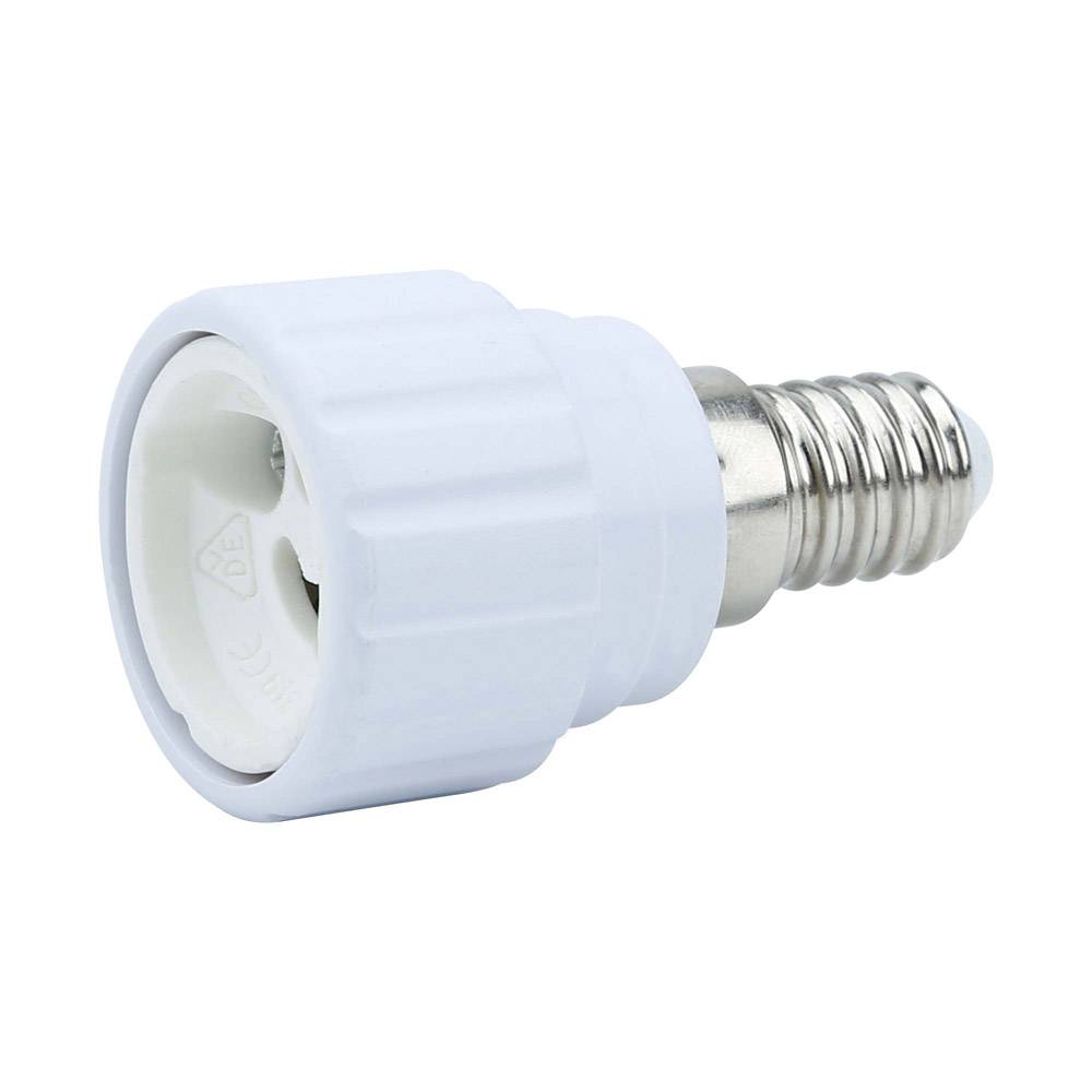 Intirilife E14 auf GU10 Lampensockel Adapter in WEISS – 4x Lampenadapter zum Umformatieren von E14 auf GU10 – 4er Set Konverter für Lampenfassung