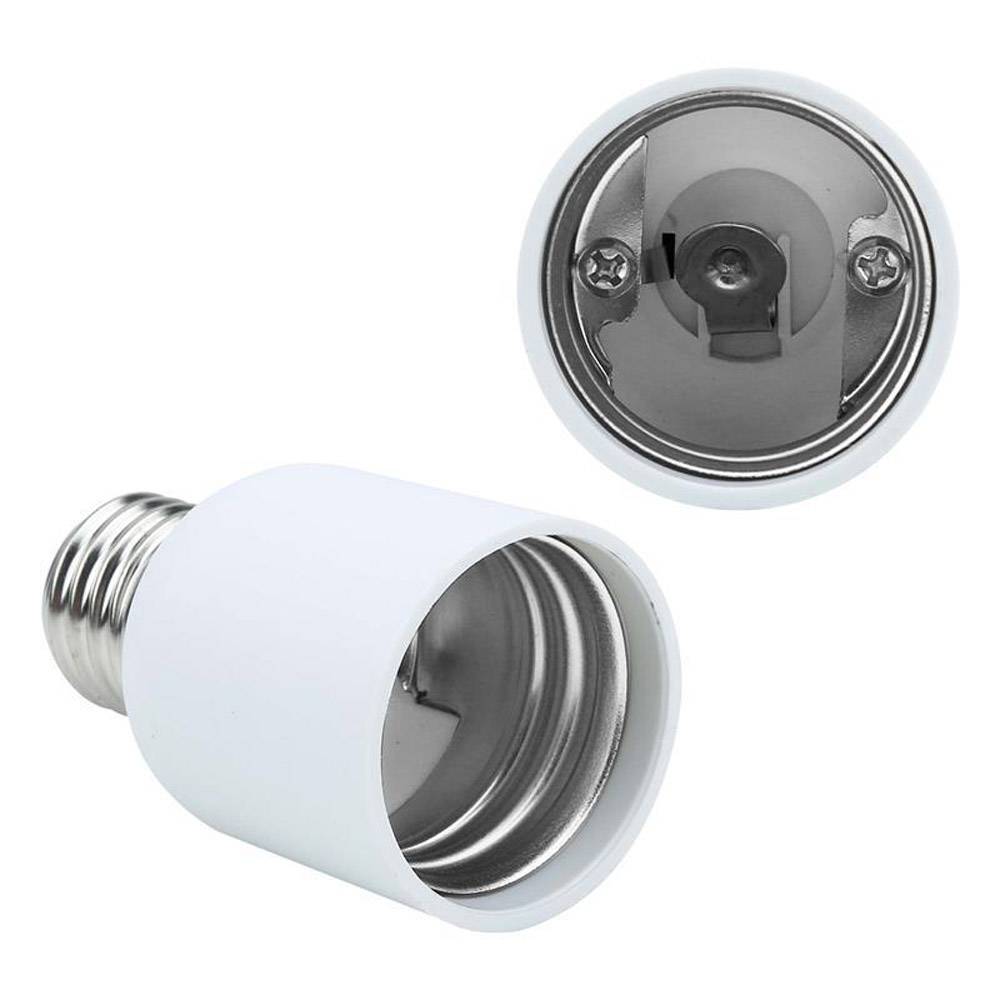 Intirilife E27 auf E40 Lampensockel Adapter in WEISS – 4x Lampenadapter zum Umformatieren von E27 auf E40 – 4er Set Konverter für Lampenfassung f