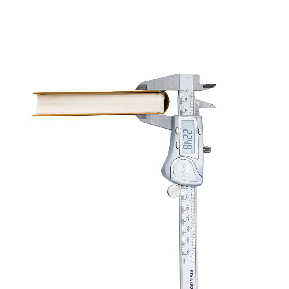 Intirilife Digitaler Messschieber in SILBER – 150mm / 6 Zoll IPX54 Wasserdichte Edelstahl Schieblehre Hochpräzises Profi-Messgerät mit LCD-Display