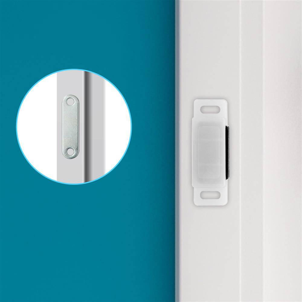 Intirilife 10x Magnetschnäpper in WEISS – Magnetischer Türschließer mit einer Haltekraft von 3-4kg – 10er Set Möbelmagnet Türschlösser für