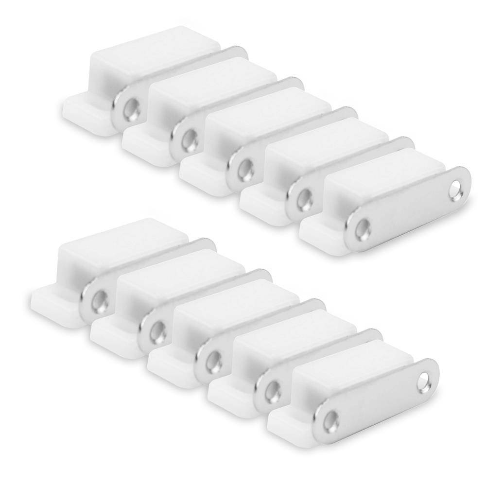 Intirilife 10x Magnetschnäpper in WEISS – Magnetischer Türschließer mit einer Haltekraft von 3-4kg – 10er Set Möbelmagnet Türschlösser für