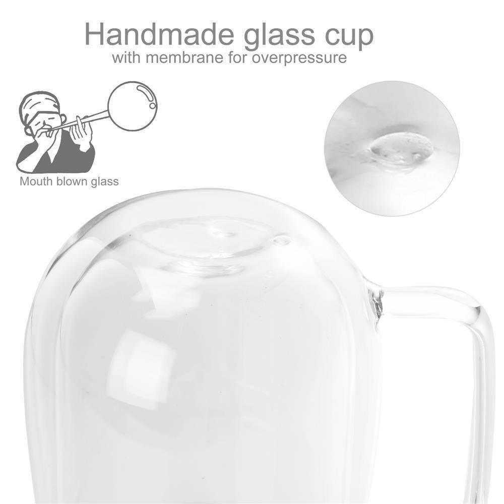 Intirilife 2x Doppelwandiges Thermo Glas Set in 250 ml – Thermoglas Thermogläser Mundgeblasen isoliert Latte Macchiato Teeglas Kaffeeglas Spülmasc