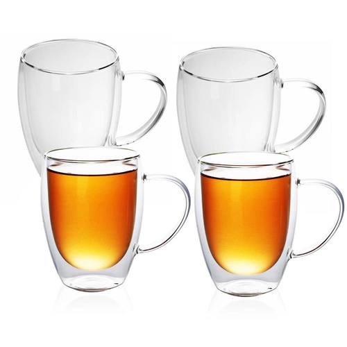 Intirilife 4x Doppelwandiges Thermo Glas Set in 300 - 400ml – Thermoglas Thermogläser Mundgeblasen isoliert Latte Macchiato Teeglas Kaffeeglas Spü Intirilife 4x Doppelwandiges Thermo Glas Set in 300 - 400ml – Thermoglas Thermogläser Mundgeblasen isoliert Latte Macchiato Teeglas Kaffeeglas Spü