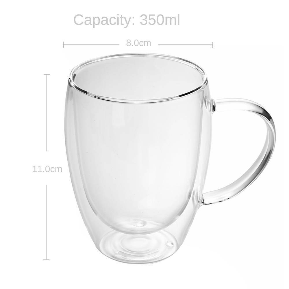 Intirilife 4x Doppelwandiges Thermo Glas Set in 300 - 400ml – Thermoglas Thermogläser Mundgeblasen isoliert Latte Macchiato Teeglas Kaffeeglas Spü
