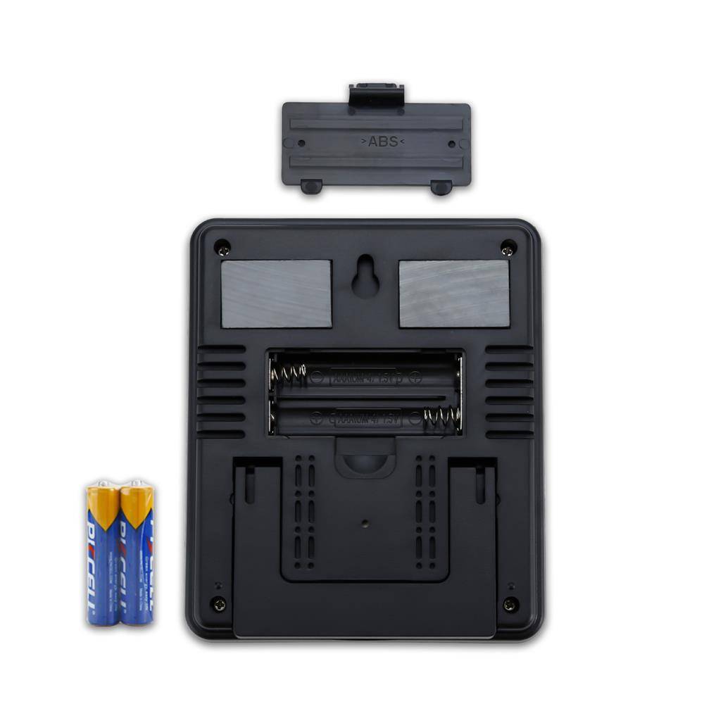 Intirilife Elektronisches Thermometer in WEISS – LCD Touch Thermometer mit Uhr Messgerät für Temperatur, Luftfeuchtigkeit umstellbar auf Fahrenhei