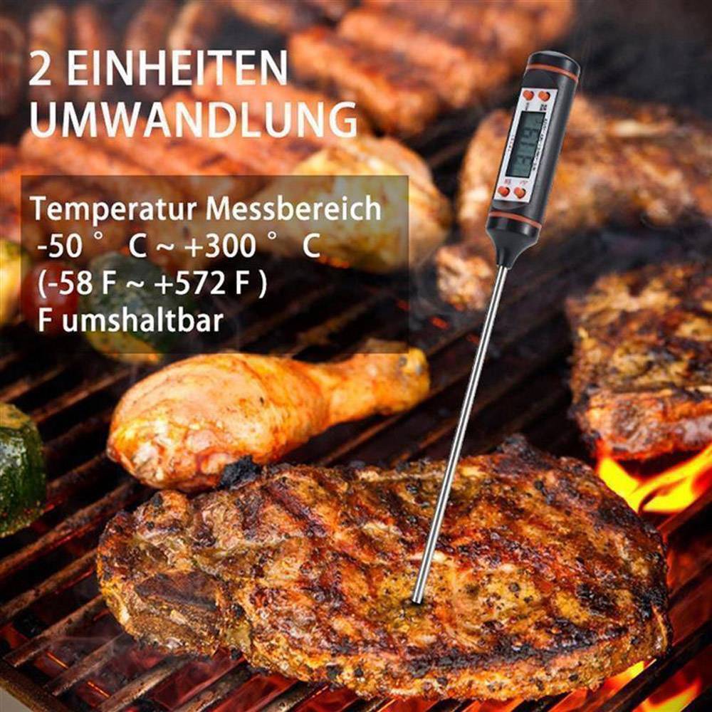 Intirilife Thermometer in SCHWARZ – Elektronisches Thermometer zum Messen von Temperaturen – Digitales Temperaturmessgerät