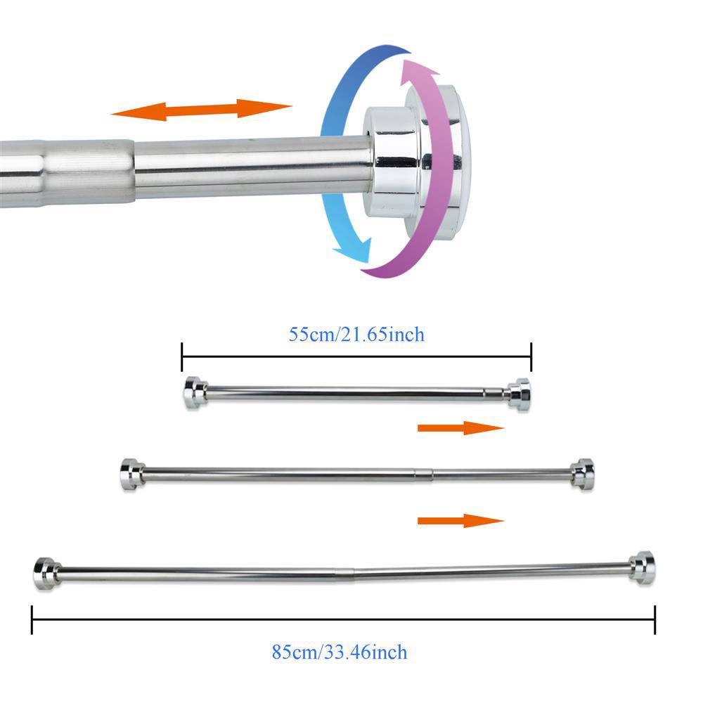 Intirilife Teleskopstange in SILBER 55 - 85 cm – Ausziehbare Stange aus Edelstahl vielseitig einsetzbar ohne Bohren und Schrauben – Klemmstange Du