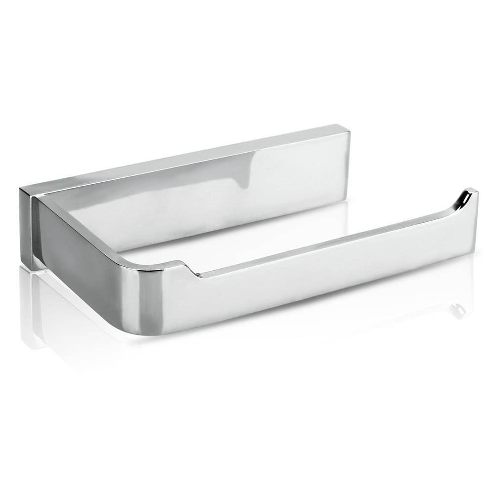 Intirilife Toilettenpapierhalter ohne Ablage in SILBER – Edelstahl Papierhalterung ohne Ablage zum Bohren – WC Papier Rollenhalter Handtuchhalter