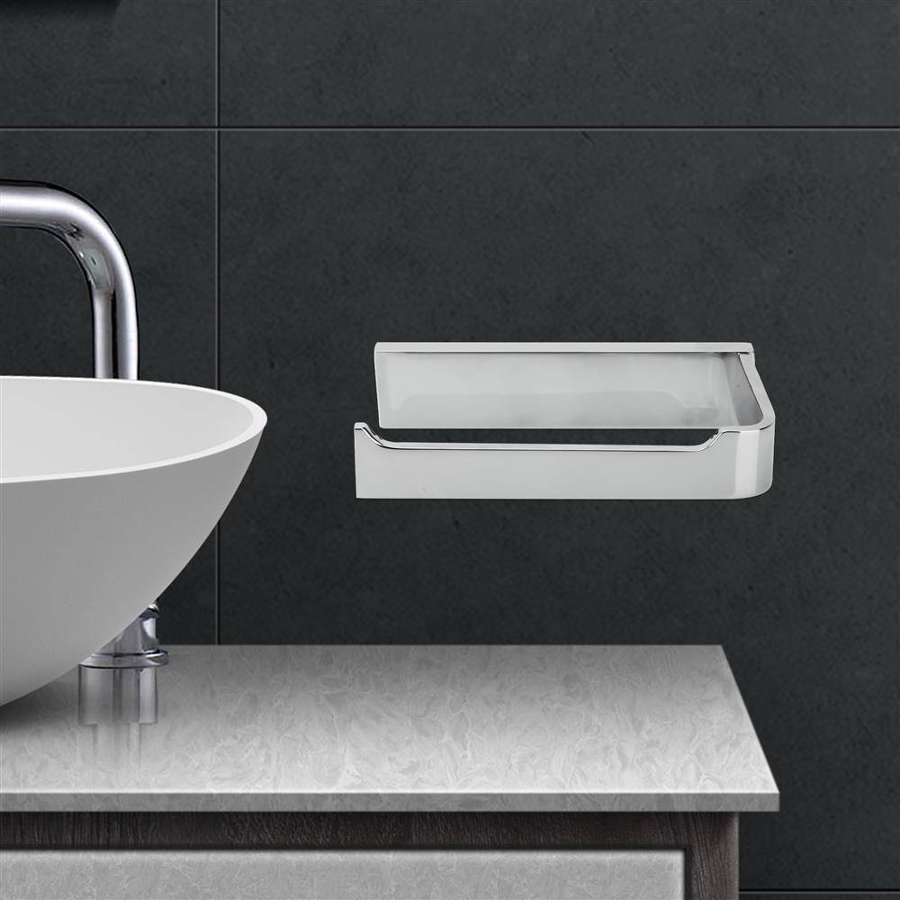 Intirilife Toilettenpapierhalter ohne Ablage in SILBER – Edelstahl Papierhalterung ohne Ablage zum Bohren – WC Papier Rollenhalter Handtuchhalter