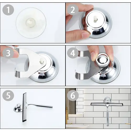 Intirilife Fensterabzieher in SILBER – Scheibenwischer mit Saugnapf Halterung ohne Bohren aus Edelstahl und Zinklegierung – Perfekt geeignet für Intirilife Fensterabzieher in SILBER – Scheibenwischer mit Saugnapf Halterung ohne Bohren aus Edelstahl und Zinklegierung – Perfekt geeignet für