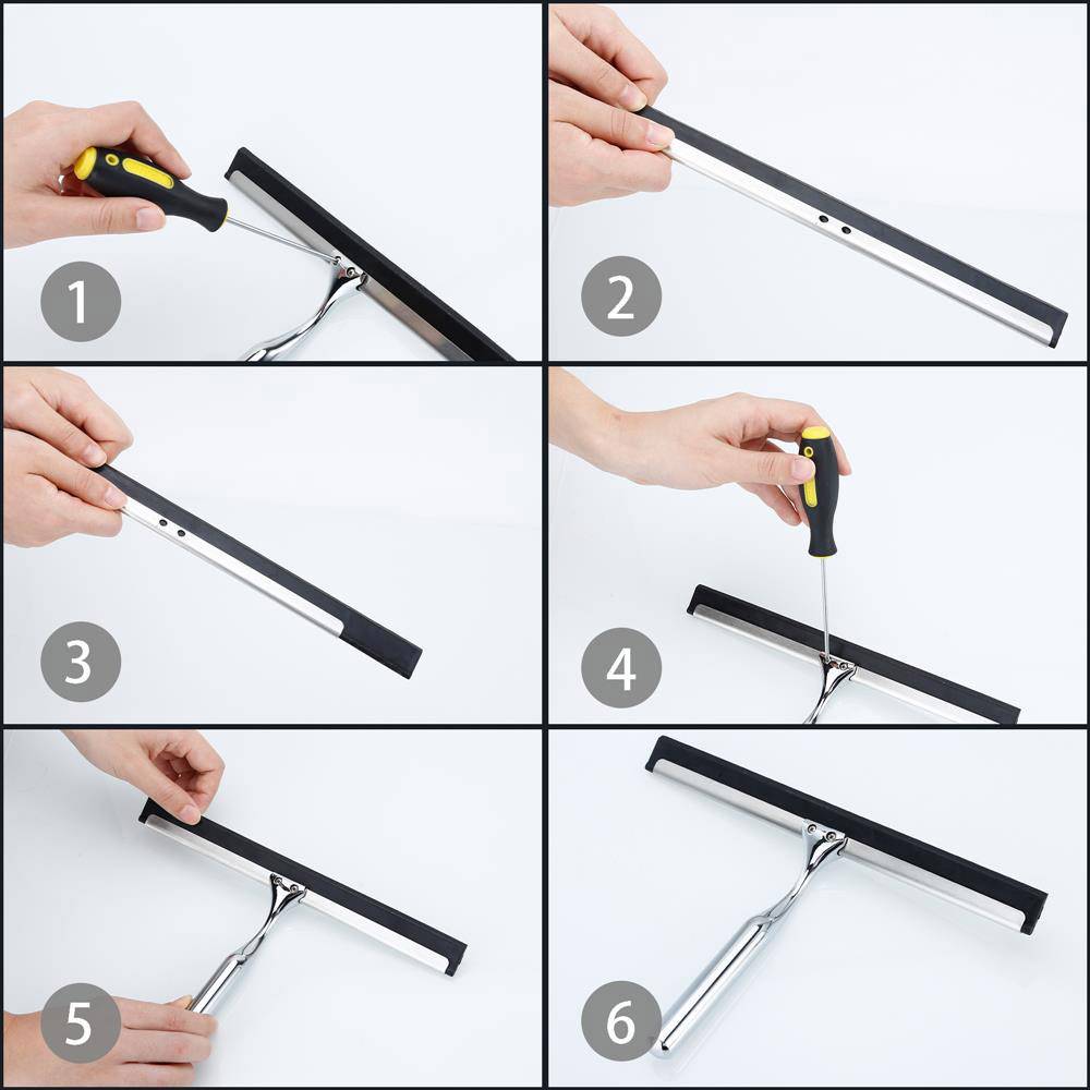 Intirilife Fensterabzieher in SILBER – Scheibenwischer mit Saugnapf Halterung ohne Bohren aus Edelstahl und Zinklegierung – Perfekt geeignet für