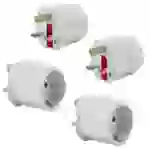 Intirilife 4x Steckdosen Adapter in WEISS – 4er Set UK Typ G auf EU Schuko Steckdosen Stromadapter Reisestecker für z.B. UK, Irland, Singapur, Mala Intirilife 4x Steckdosen Adapter in WEISS – 4er Set UK Typ G auf EU Schuko Steckdosen Stromadapter Reisestecker für z.B. UK, Irland, Singapur, Mala
