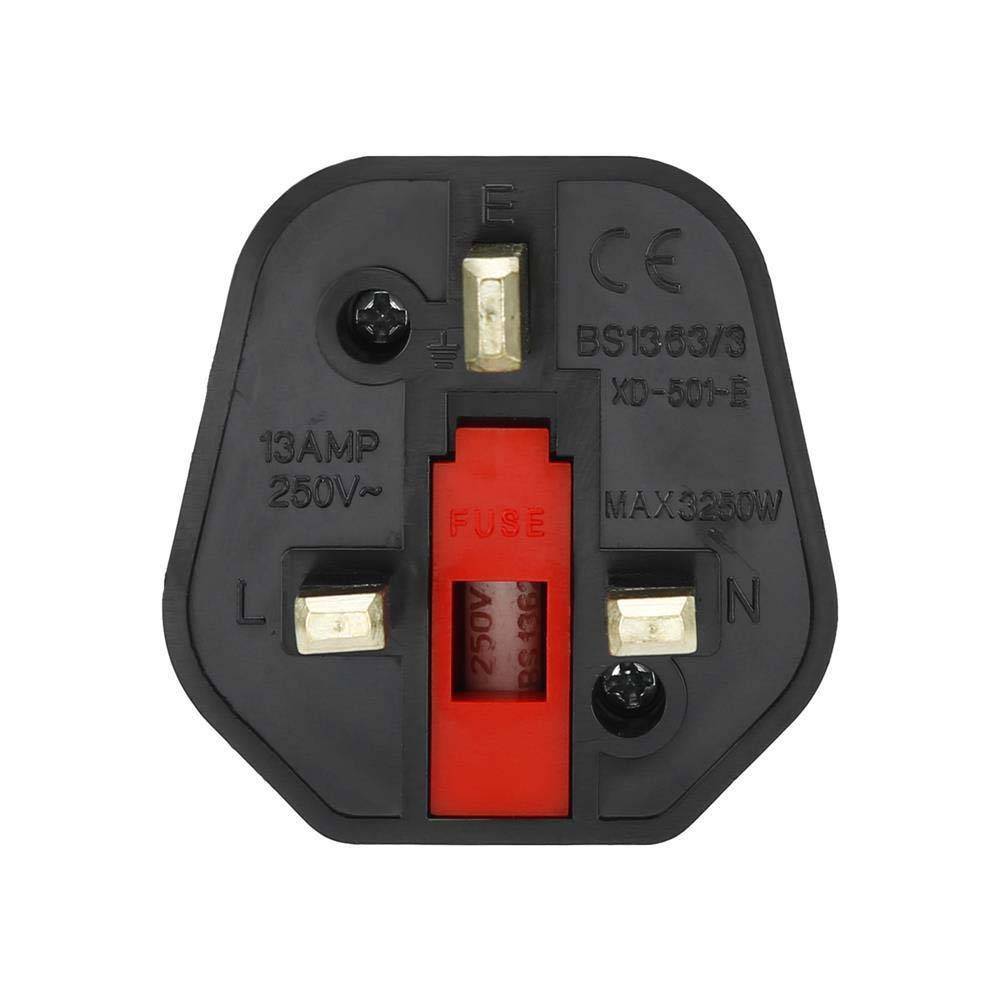 Intirilife 4x Steckdosen Adapter in SCHWARZ – 4er Set UK Typ G auf EU Schuko Steckdosen Stromadapter Reisestecker für z.B. UK, Irland, Singapur, Ma