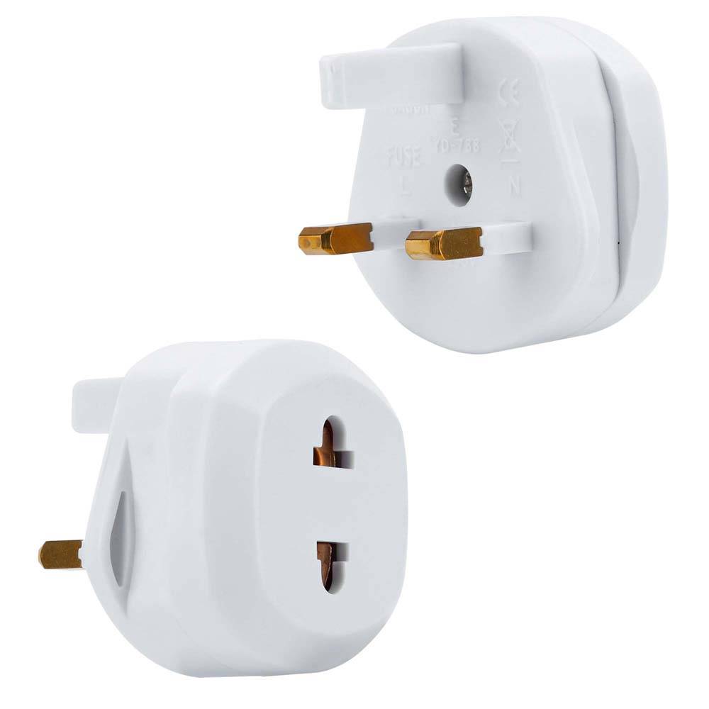 Intirilife 4x Steckdosen Adapter in WEISS – 4er Set UK Typ G auf USA Typ A Steckdosen Stromadapter Reisestecker für z.B. Amerika, Japan, Kanada, Th