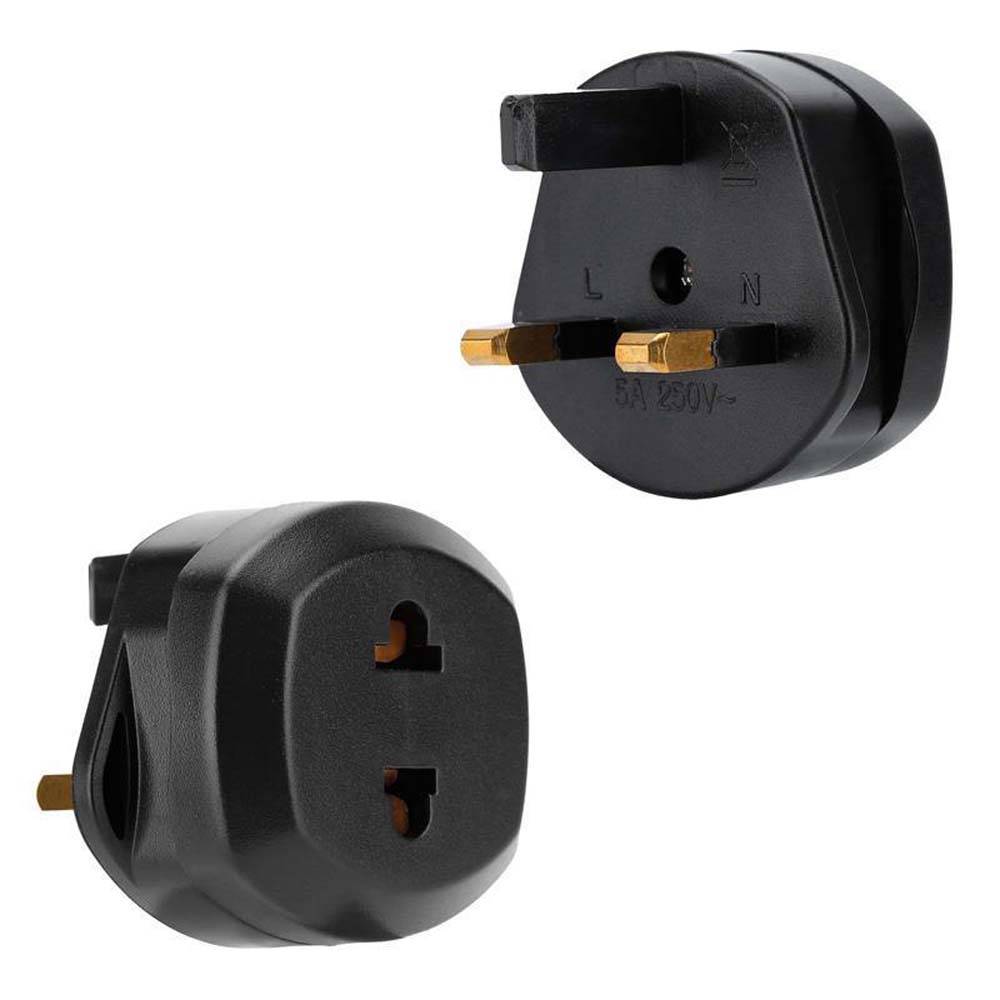 Intirilife 4x Steckdosen Adapter in SCHWARZ – 4er Set UK Typ G auf USA Typ A Steckdosen Stromadapter Reisestecker für z.B. Amerika, Japan, Kanada