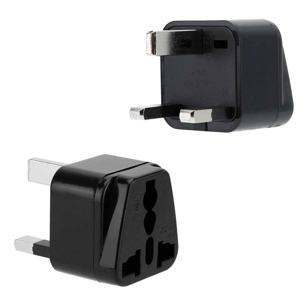Intirilife 4x Steckdosen Adapter in SCHWARZ – 4er Set UK Typ G Steckdosen Stromadapter Reisestecker für z.B. Deutschland, Italien, Spanien, Frankr