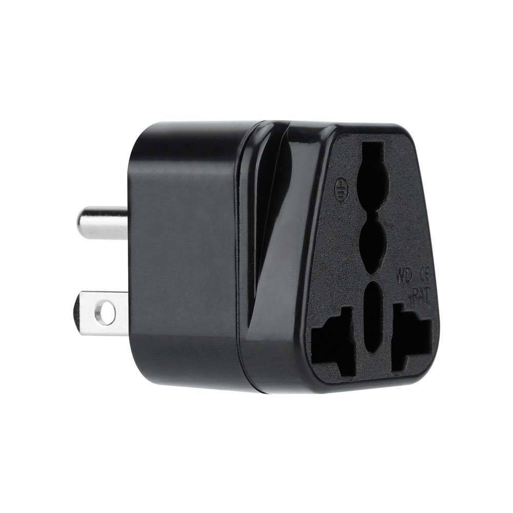 Intirilife 4x Steckdosen Adapter in SCHWARZ – 4er Set Typ B Steckdosen Stromadapter Reisestecker z.B. Deutschland, Italien, Spanien, Frankreich –