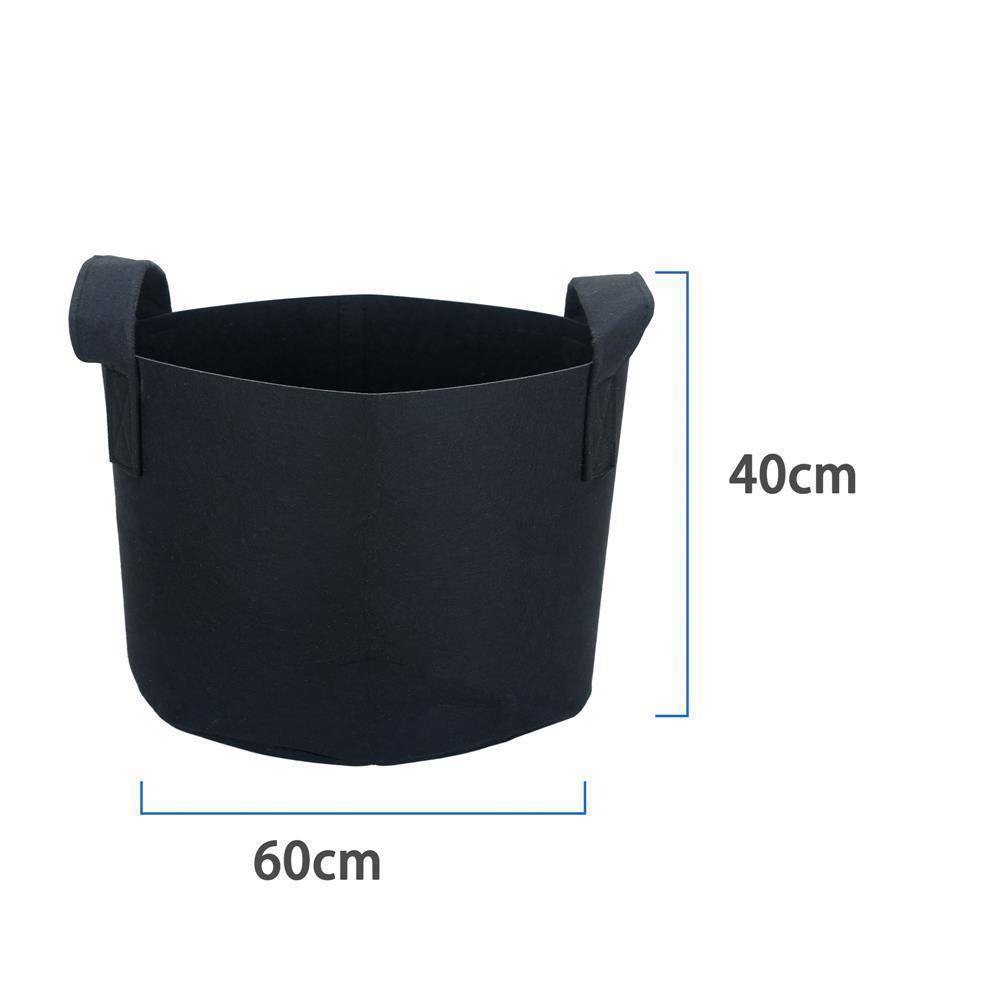 Intirilife 2x Vlies Pflanzsack in 113 Liter - 30 Gallon - 60 x 40 cm – Pflanzen Übertopf aus Vliesstoff mit Tragegriffen für Garten, Gewächshaus
